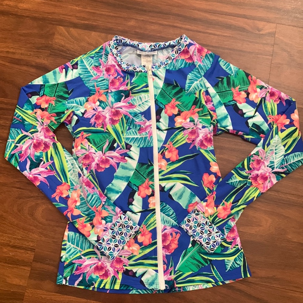 Tommy Bahama Tropical Print Rash Guard Gem